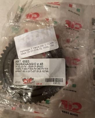 Ingranaggio 3° marcia Z48, D.102mm Vespa 125 GT-GT