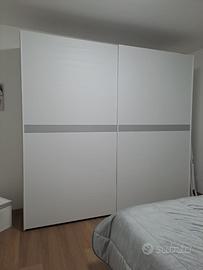 Armadio scorrevole bianco noce