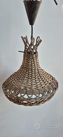 Lampadario in rattan vintage