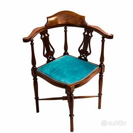 Sedia ad angolo in mogano, Inghilterra, fine '800