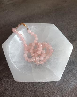 Collana in quarzo rosa Vintage 