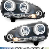Coppia fanali Angel led CCFL neri VW GOLF 5/JETTA