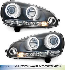 Coppia fanali Angel led CCFL neri VW GOLF 5/JETTA
