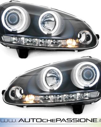 Coppia fanali Angel led CCFL neri VW GOLF 5/JETTA