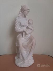 Statuetta madre con bambino in gesso – vintage ann