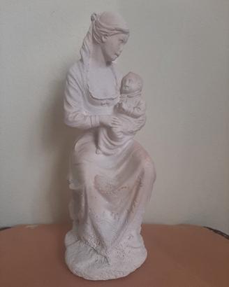 Statuetta madre con bambino in gesso – vintage ann