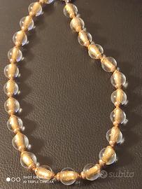 collana  con perle in vetro murano 