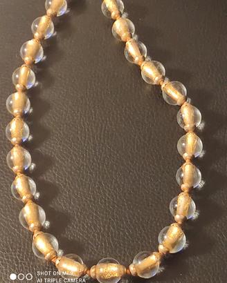 collana  con perle in vetro murano 