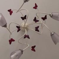 Lampadario  + piantana in ferro con farfalle