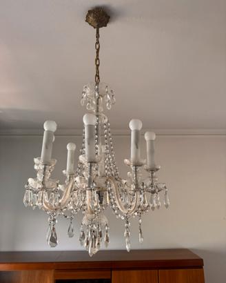 Lampadario classico in vetro e cristallo - vintage