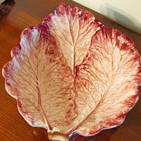 Insalatiera Foglia Rossa e beige 