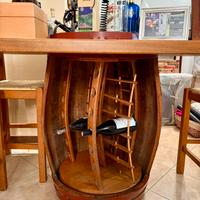 Tavolo taverna massello su botte interno girevole