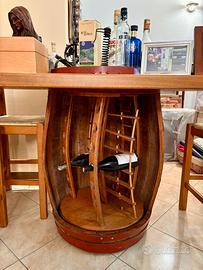 Tavolo taverna massello su botte interno girevole