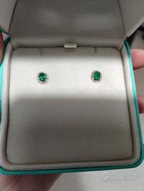 orecchini con smeraldo e diamanti