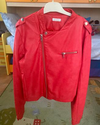 Giacca Melissa Bai in pelle rossa