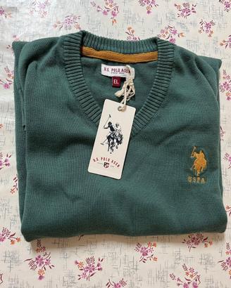 Maglioncino bimbo smanicato u.s Polo Assn verde