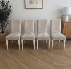 4 sedie imbottite con fodera color tortora/beige