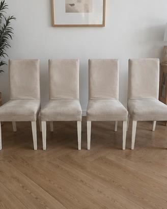 4 sedie imbottite con fodera color tortora/beige