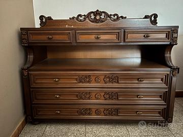 1 cassettiera + 2 comodini in legno