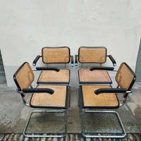 Quattro sedie Cesca di Gavina con braccioli 