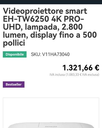 video proiettore epson 4k nativo 