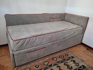 Letto singolo imbottito completamente sfoderabile 