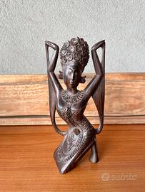 Scultura Danzatrice Balinese Vintage Legno
