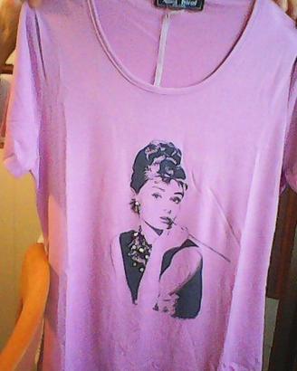 Maglietta Riva Tricot con figura di Audrey Hepburn