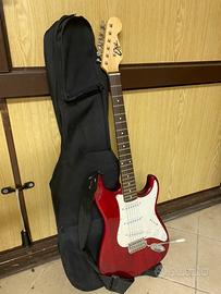 Chitarra elettrica Eko Guitars S-300 chrome red.