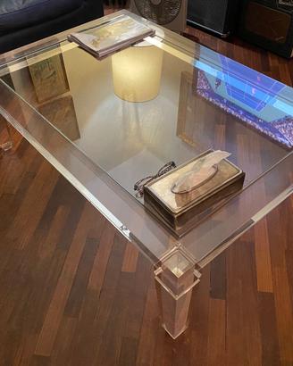 Tavolino da salotto in plexiglass trasparente 