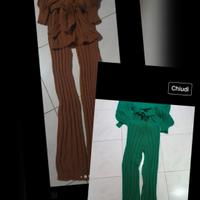 set 2completi in maglia a costine 