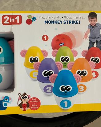 Chicco 2 in 1 Monkey Strike Birilli