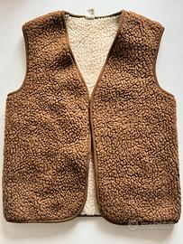 Gilet vintage teddy in lana vergine taglia L