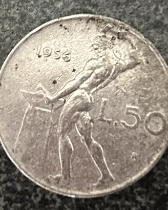 Moneta 50 lire del 1956