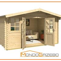 Casa legno casetta 40mm280x380 Detlef doppia porta