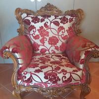 Poltrona tessuto a fiori velluto