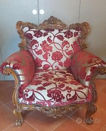 Poltrona tessuto a fiori velluto