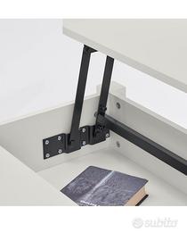 Tavolino salotto contenitore con rialzo da un lato