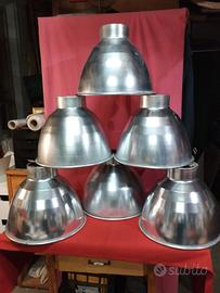 Lotto di n 6 paralumi per lampade industriali 