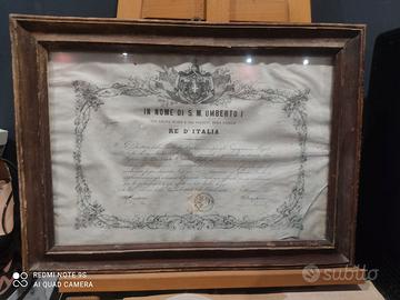IN NOME DI S.M. UMBERTO I RE D'ITALIA - anno 1880
