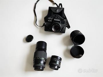 Fotocamera reflex Rolleiflex SL35M con 3 obiettivi