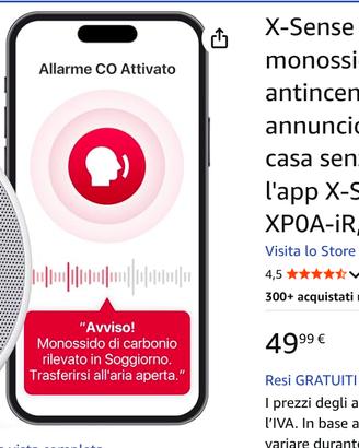 Sensore Fumo e Monossido Carb. App – NUOVO