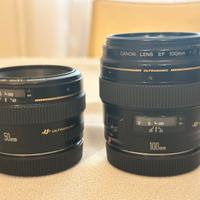 Canon 50mm 1.4   Canon 100mm f2.0