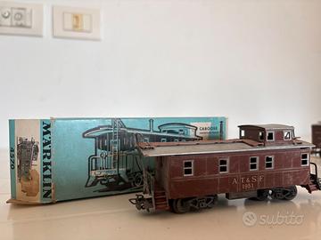 Märklin 4570 H0 Caboose Santa Fe vintage con scato