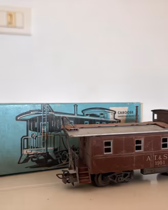 Märklin 4570 H0 Caboose Santa Fe vintage con scato