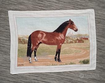 Canovaccio da cucina in lino con cavallo