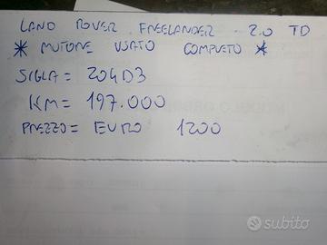 Motore usato land rover freelander 2.0 td 104d3