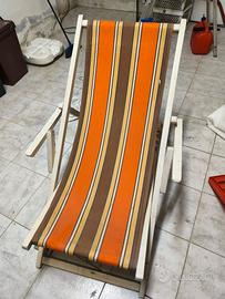 sedia sdraio vintage in legno