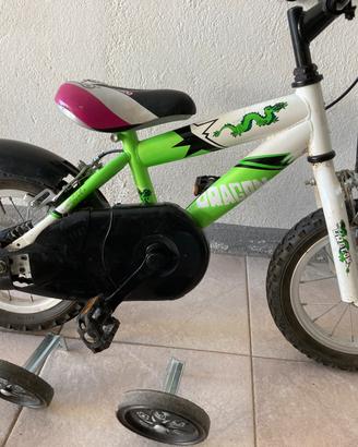 Bici unisex con rotelle 12.5 pollici 3-5 anni