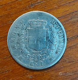 1 lira argento 1863